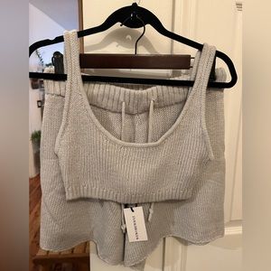 NWT we wore what sweater yarn short bralette set size medium